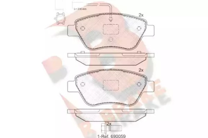 Комплект тормозных колодок (R BRAKE: RB1444-203)