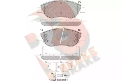 Комплект тормозных колодок (R BRAKE: RB1445-208)