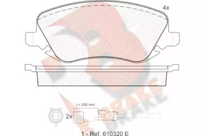 Комплект тормозных колодок (R BRAKE: RB1454)