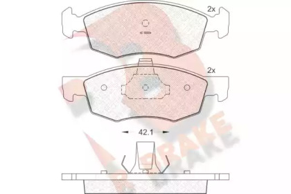 Комплект тормозных колодок (R BRAKE: RB1508)