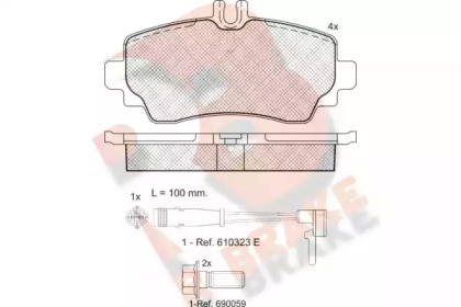 Комплект тормозных колодок (R BRAKE: RB1516-701)