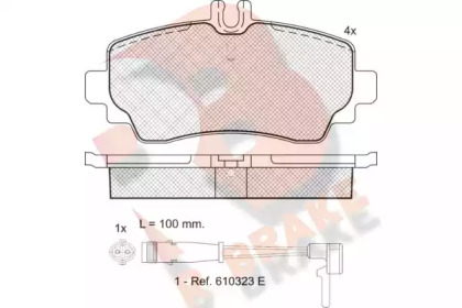 Комплект тормозных колодок (R BRAKE: RB1516)