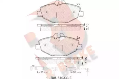 Комплект тормозных колодок (R BRAKE: RB1527)