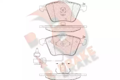 Комплект тормозных колодок (R BRAKE: RB1531)