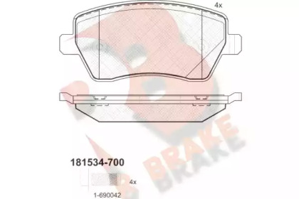 Комплект тормозных колодок (R BRAKE: RB1534-700)