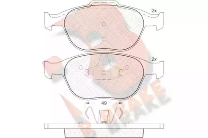 Комплект тормозных колодок (R BRAKE: RB1537)