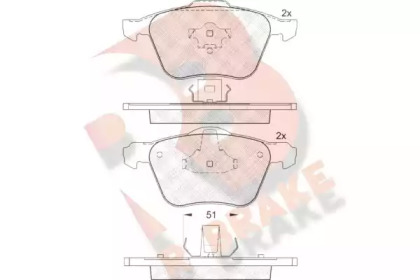 Комплект тормозных колодок (R BRAKE: RB1551)