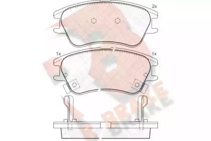 Комплект тормозных колодок (R BRAKE: RB1557)