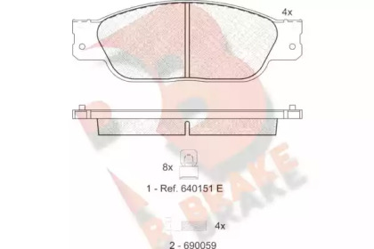 Комплект тормозных колодок (R BRAKE: RB1561)