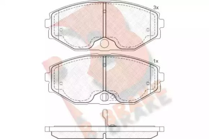 Комплект тормозных колодок (R BRAKE: RB1569)