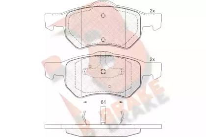 Комплект тормозных колодок (R BRAKE: RB1586)