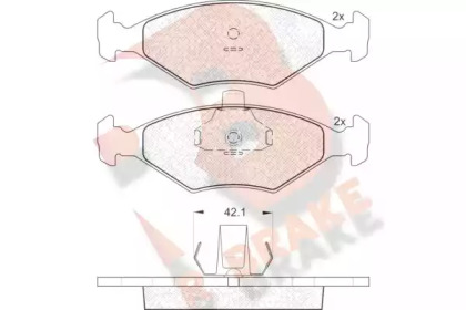 Комплект тормозных колодок (R BRAKE: RB1596)