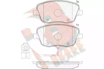 Комплект тормозных колодок (R BRAKE: RB1597)