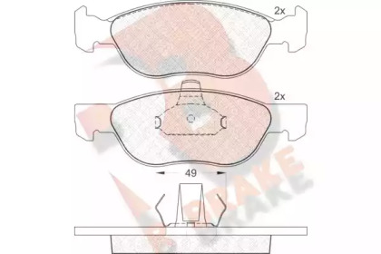 Комплект тормозных колодок (R BRAKE: RB1602)