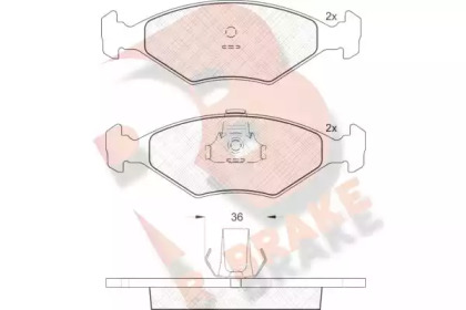 Комплект тормозных колодок (R BRAKE: RB1604)