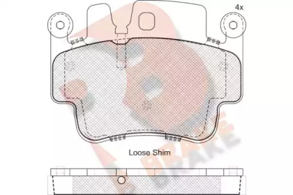 Комплект тормозных колодок (R BRAKE: RB1627)