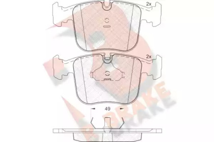 Комплект тормозных колодок (R BRAKE: RB1628)