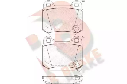 Комплект тормозных колодок (R BRAKE: RB1634)