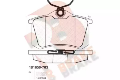 Комплект тормозных колодок (R BRAKE: RB1650-703)