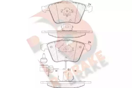 Комплект тормозных колодок (R BRAKE: RB1654)