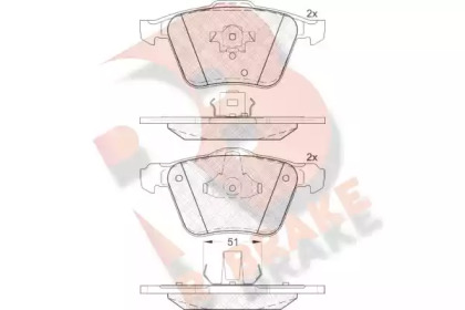 Комплект тормозных колодок (R BRAKE: RB1655)