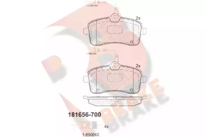 Комплект тормозных колодок (R BRAKE: RB1656-700)