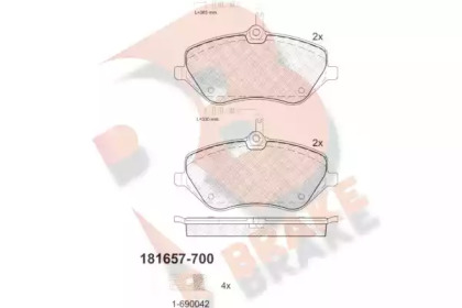 Комплект тормозных колодок (R BRAKE: RB1657-700)