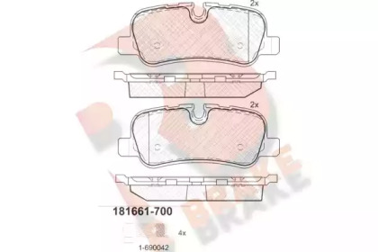 Комплект тормозных колодок (R BRAKE: RB1661-700)