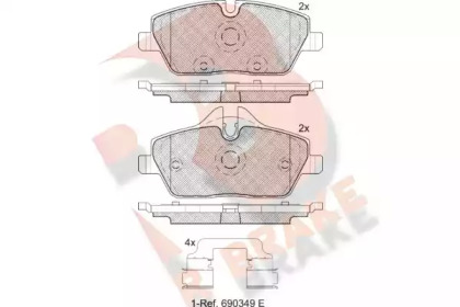 Комплект тормозных колодок (R BRAKE: RB1662-200)