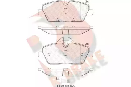 Комплект тормозных колодок (R BRAKE: RB1662-202)