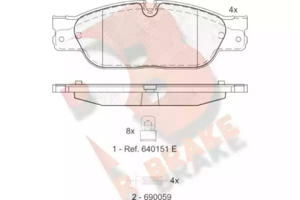 Комплект тормозных колодок (R BRAKE: RB1672)