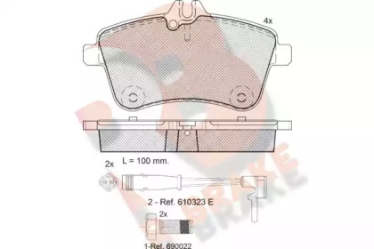 Комплект тормозных колодок (R BRAKE: RB1677-700)