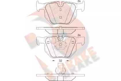 Комплект тормозных колодок (R BRAKE: RB1685-202)