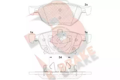 Комплект тормозных колодок (R BRAKE: RB1695)