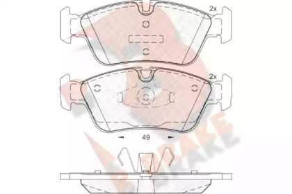 Комплект тормозных колодок (R BRAKE: RB1698)