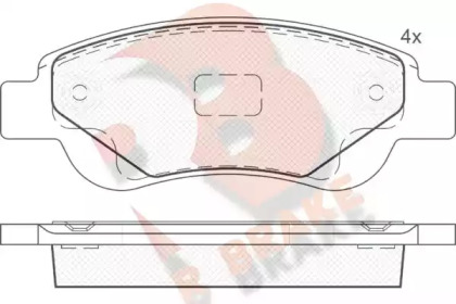 Комплект тормозных колодок (R BRAKE: RB1702)