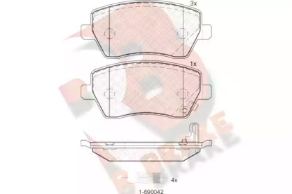 Комплект тормозных колодок (R BRAKE: RB1748)