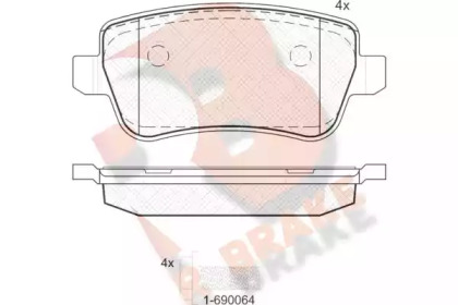 Комплект тормозных колодок (R BRAKE: RB1763)