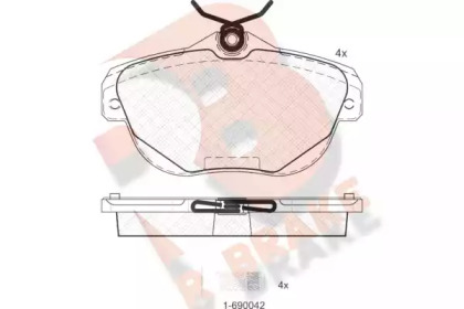 Комплект тормозных колодок (R BRAKE: RB1768)