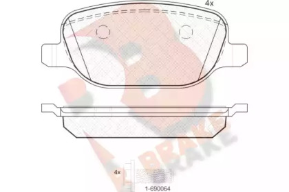 Комплект тормозных колодок (R BRAKE: RB1780)