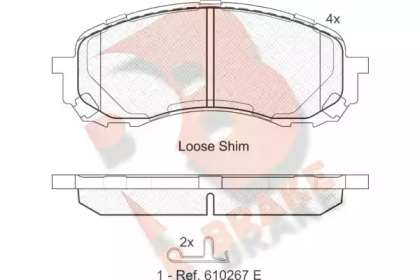 Комплект тормозных колодок (R BRAKE: RB1800)