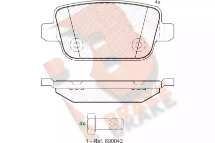 Комплект тормозных колодок (R BRAKE: RB1801)