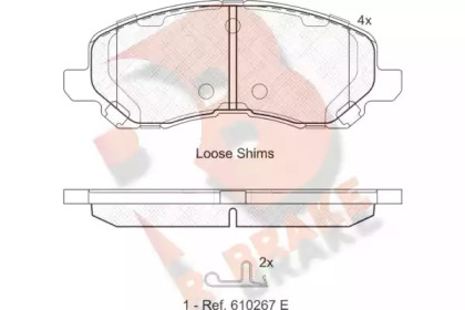 Комплект тормозных колодок (R BRAKE: RB1806)