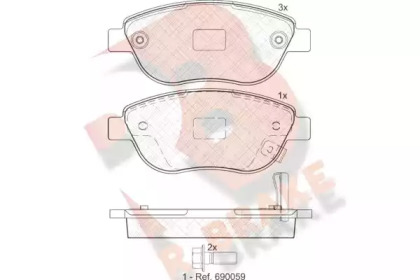 Комплект тормозных колодок (R BRAKE: RB1809)