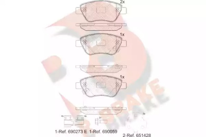 Комплект тормозных колодок (R BRAKE: RB1810-203)