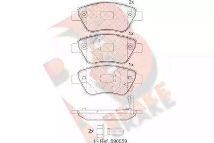 Комплект тормозных колодок (R BRAKE: RB1810)