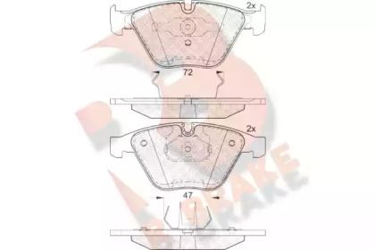 Комплект тормозных колодок (R BRAKE: RB1814)