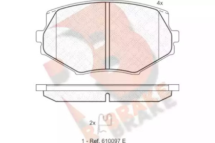 Комплект тормозных колодок (R BRAKE: RB1818)