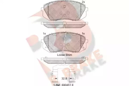 Комплект тормозных колодок (R BRAKE: RB1826-202)