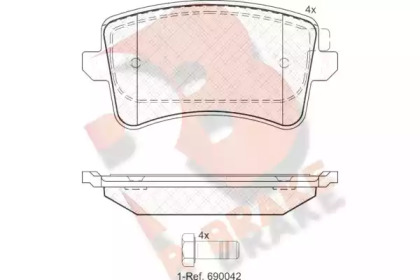 Комплект тормозных колодок (R BRAKE: RB1835)